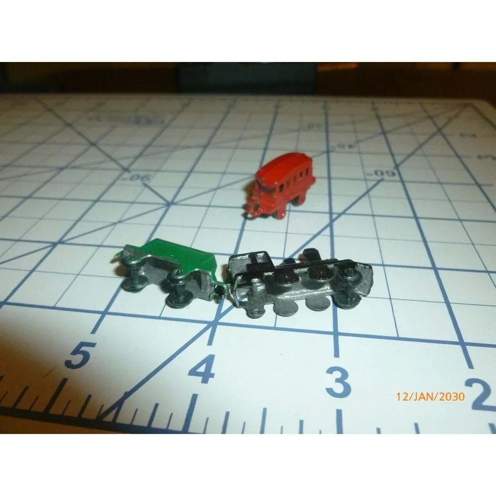 Vintage‎ Miniature Diecast Metal Train Set 4 Piece Made Japan Multi Color Micro